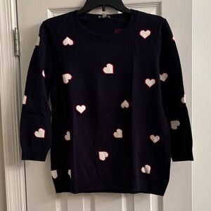 Talbots Navy Sweater with Red Accents